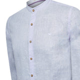 Camisa Lino Orgánico Hombre Linenmao Celeste Rockford