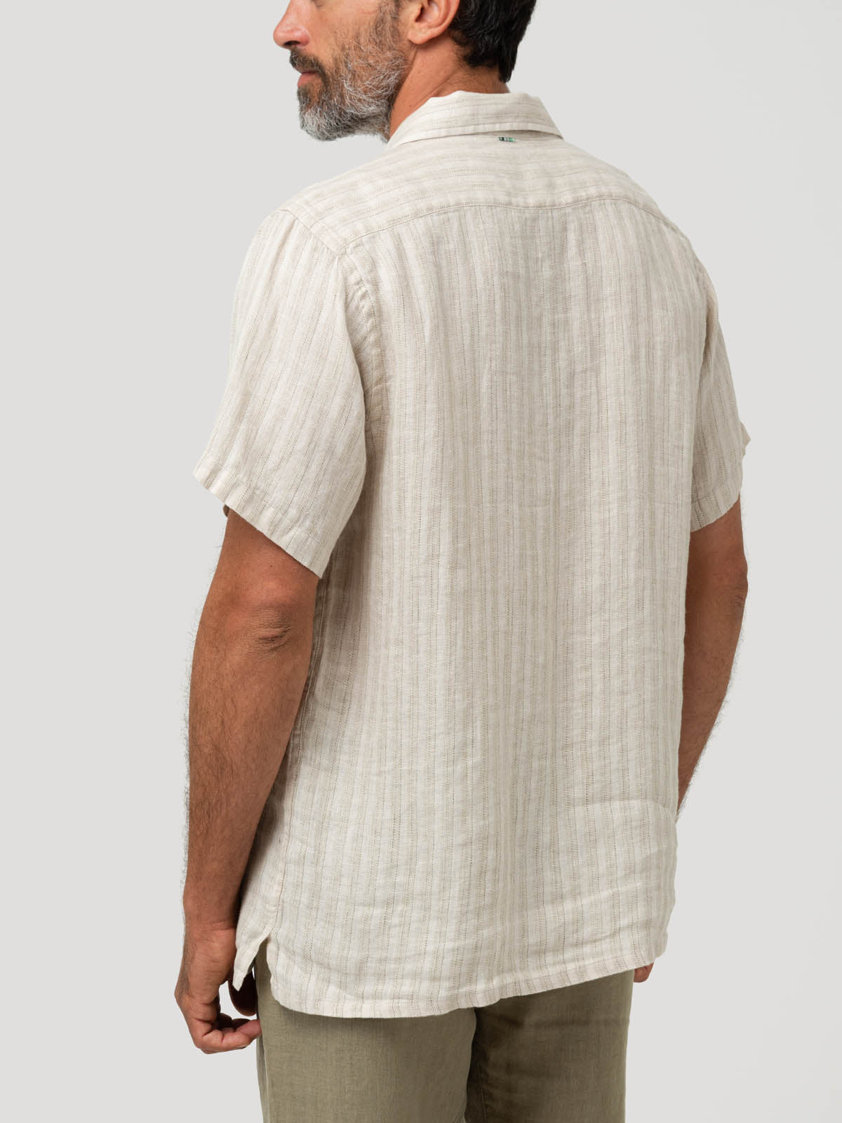 Camisa Lino Orgánico Hombre Duna Beige Rockford