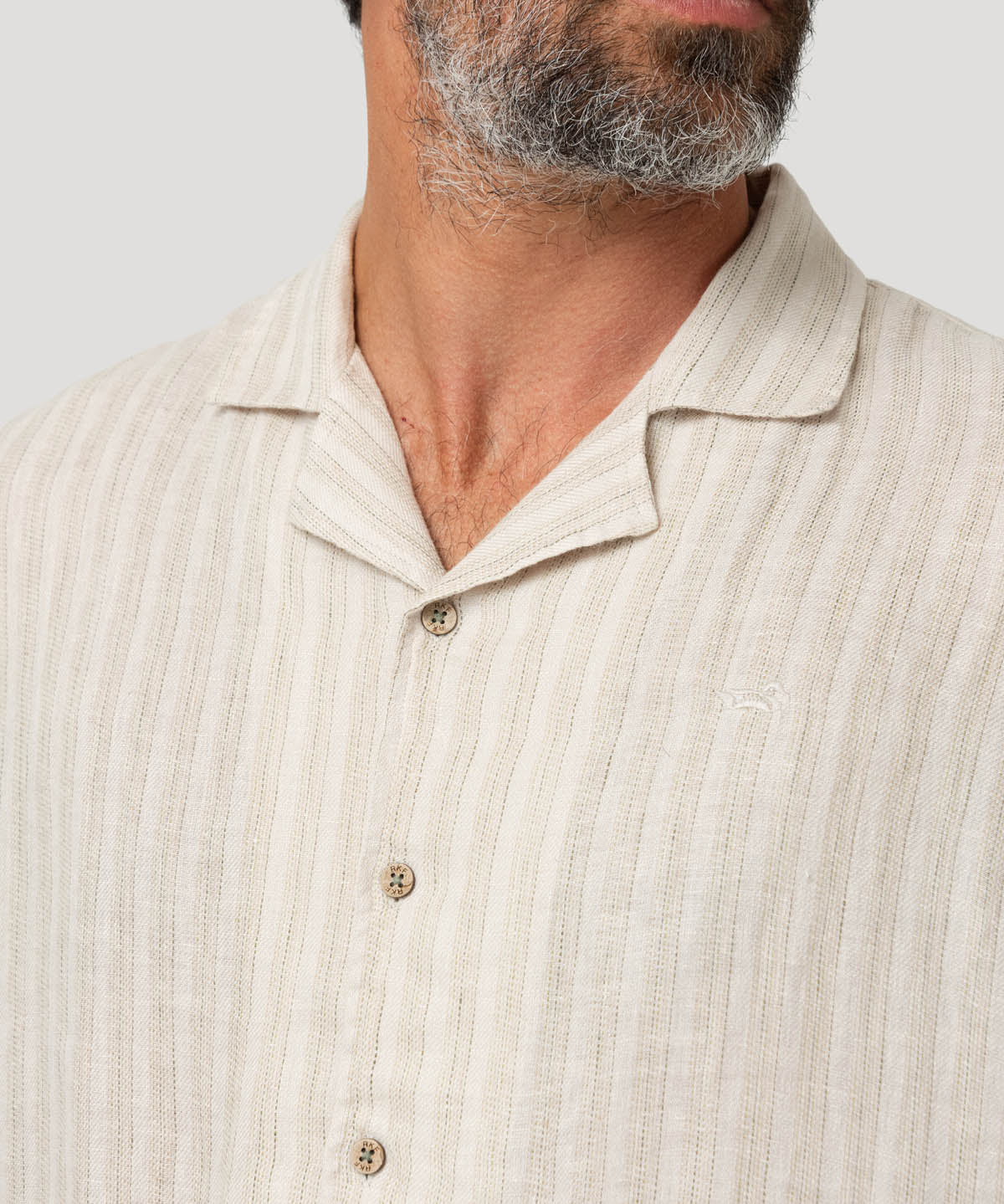 Camisa Lino Orgánico Hombre Duna Beige Rockford
