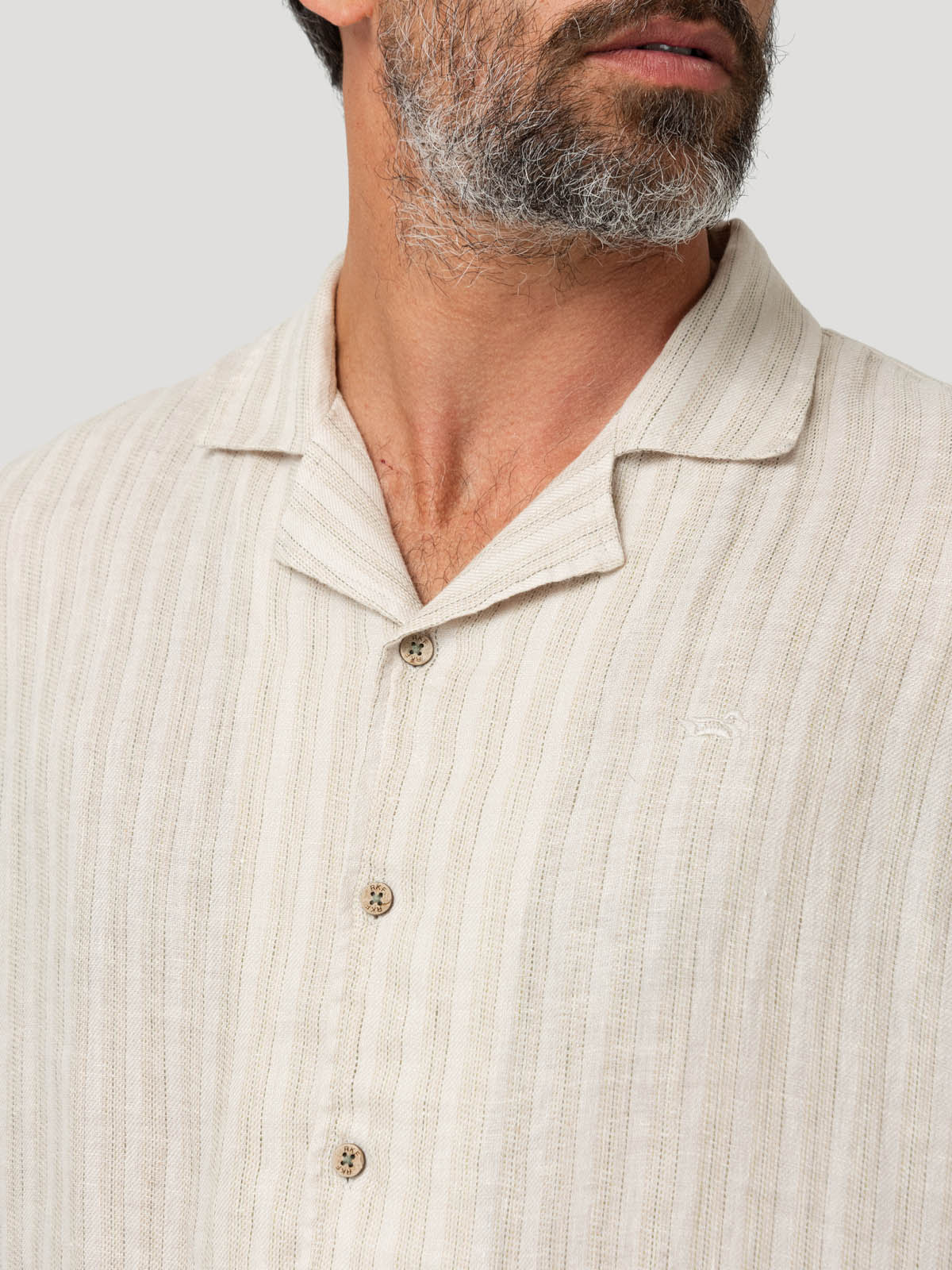 Camisa Lino Orgánico Hombre Duna Beige Rockford
