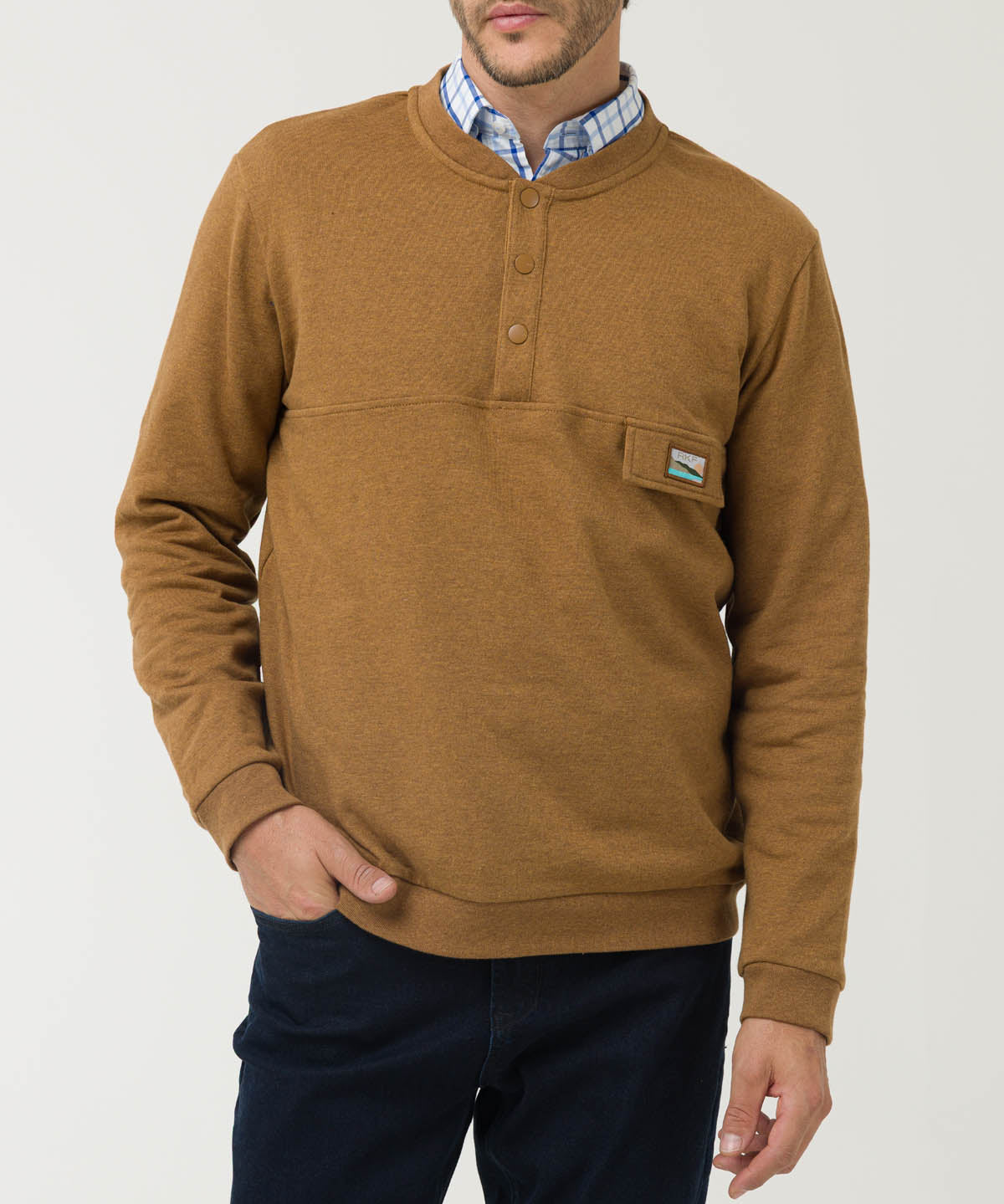 Polerón Algodón Orgánico Hombre Nomad Café Rockford