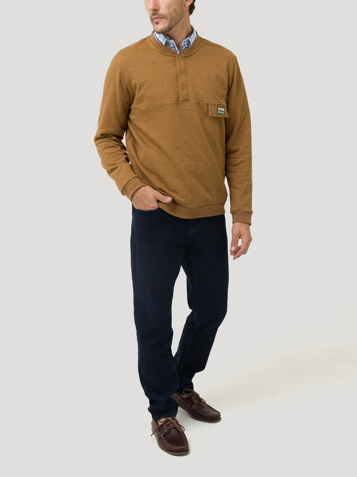 Polerón Algodón Orgánico Hombre Nomad Café Rockford