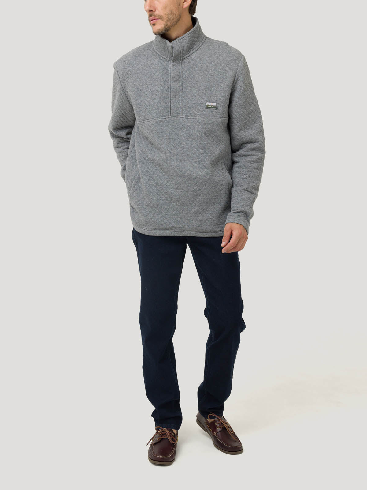 Polerón Algodón Orgánico Hombre Haze Gris Rockford