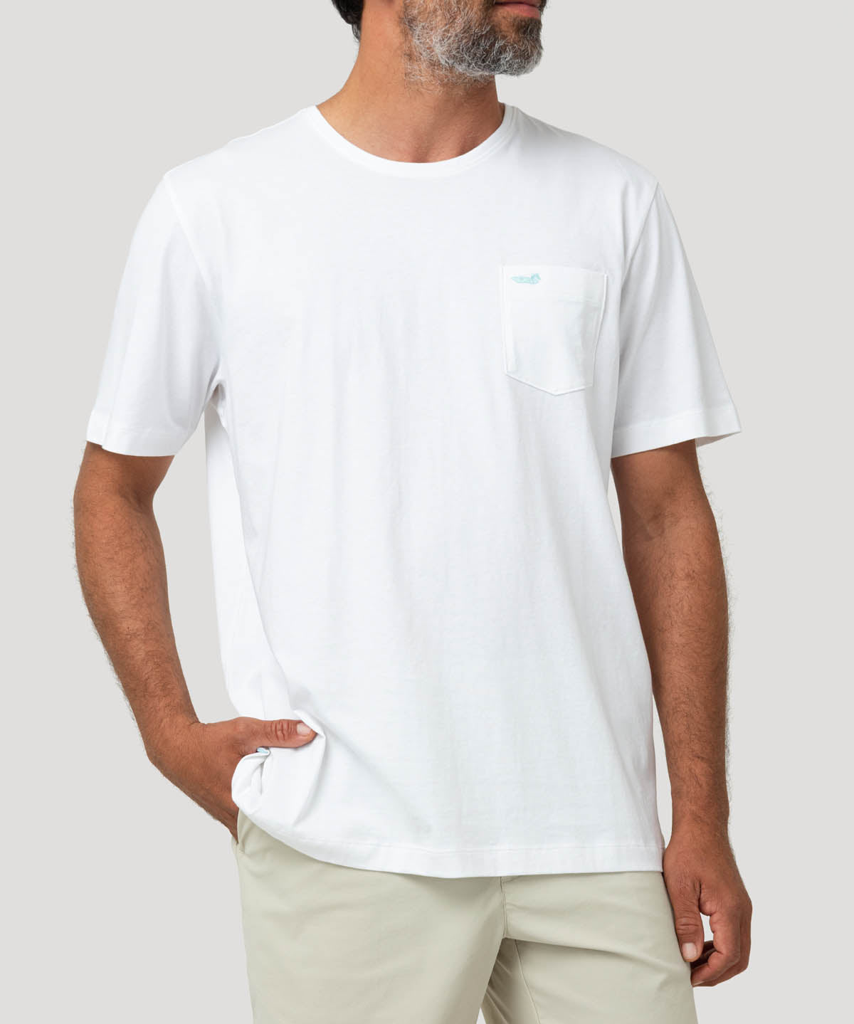 Polera Algodón Orgánico Hombre Basicpoc Blanco Rockford