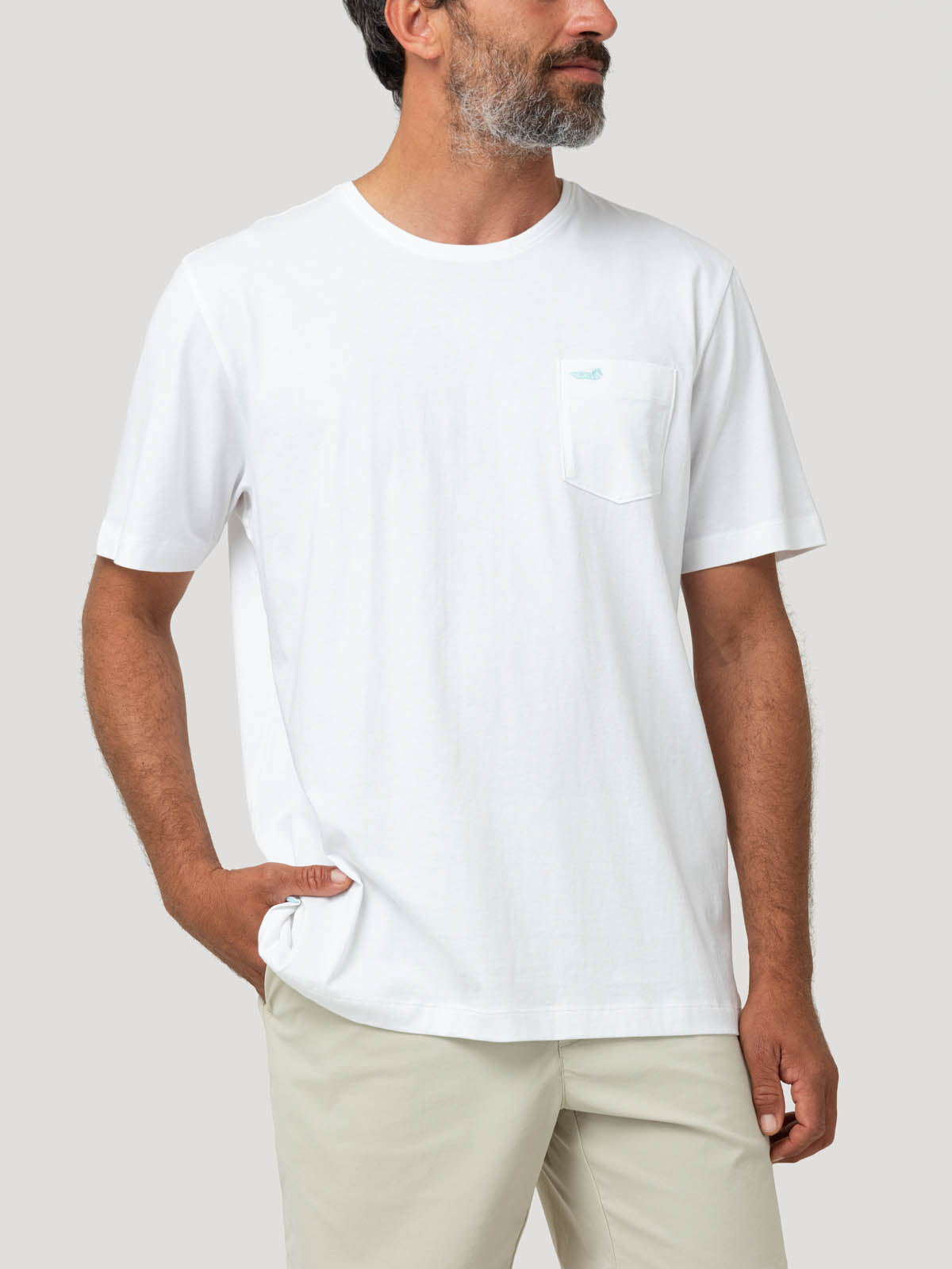 Polera Algodón Orgánico Hombre Basicpoc Blanco Rockford