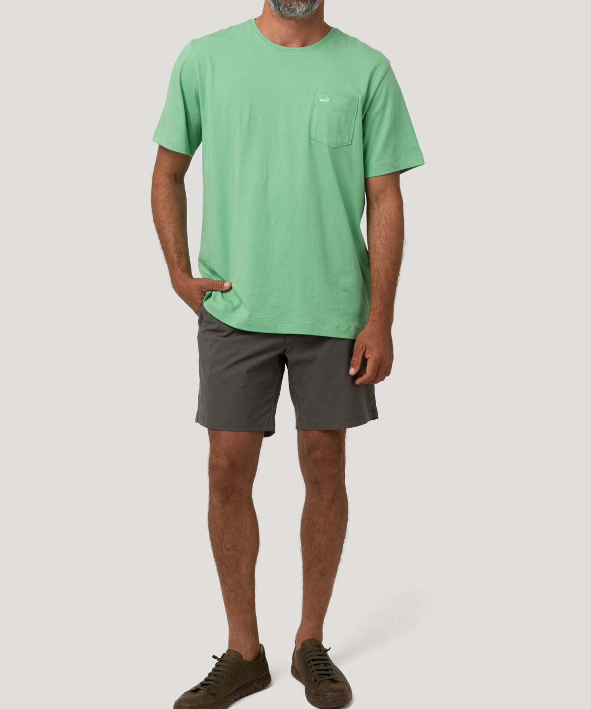 Polera Algodón Orgánico Hombre Basicpoc Verde Rockford