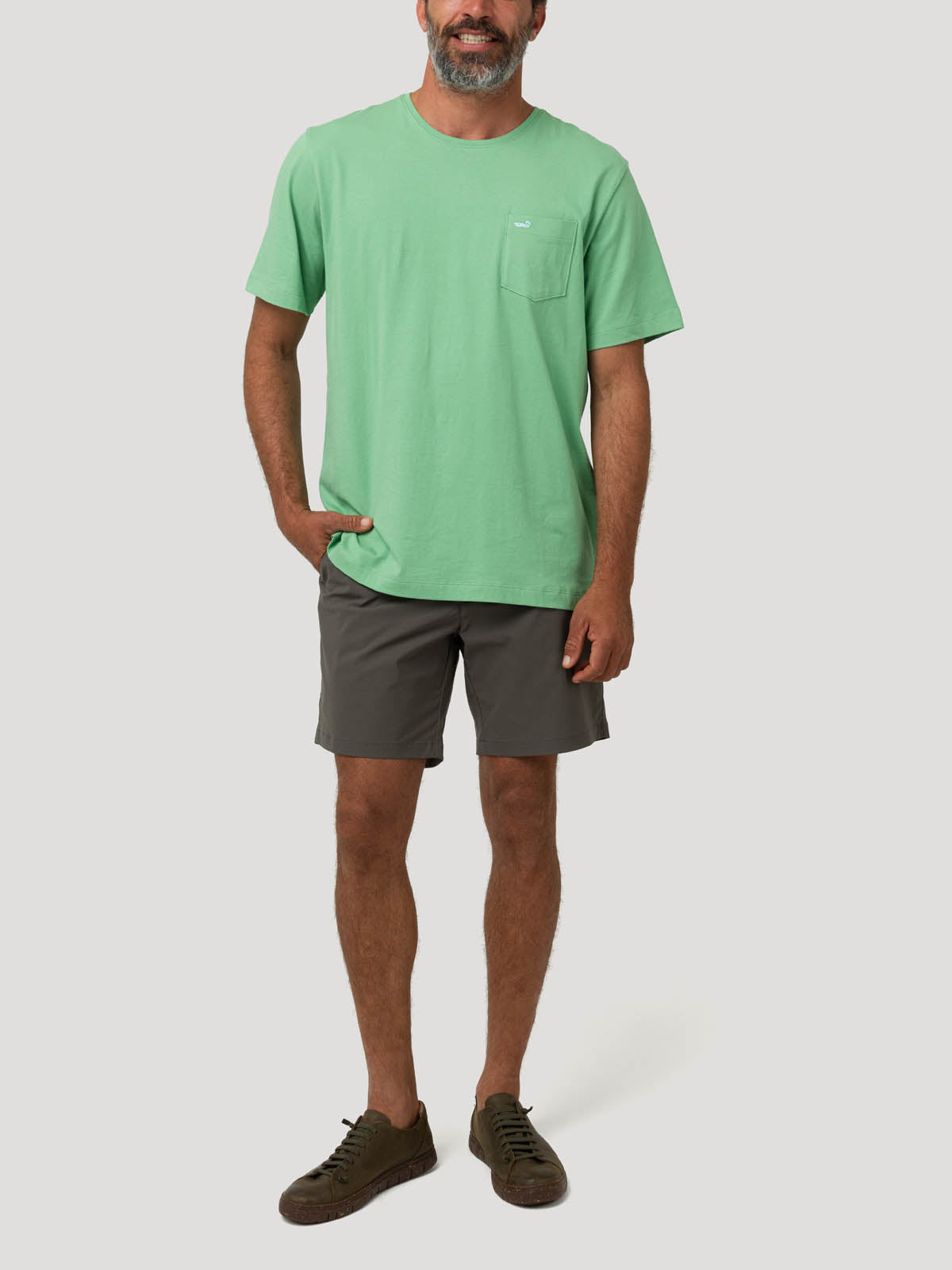 Polera Algodón Orgánico Hombre Basicpoc Verde Rockford