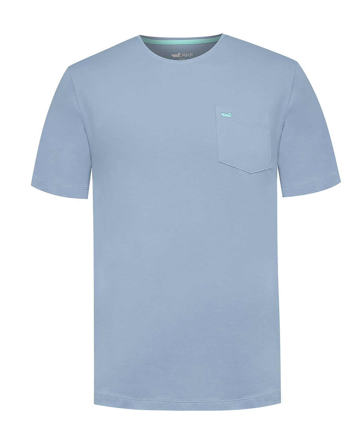 Polera Algodón Orgánico Hombre Basicpoc Azul Rockford