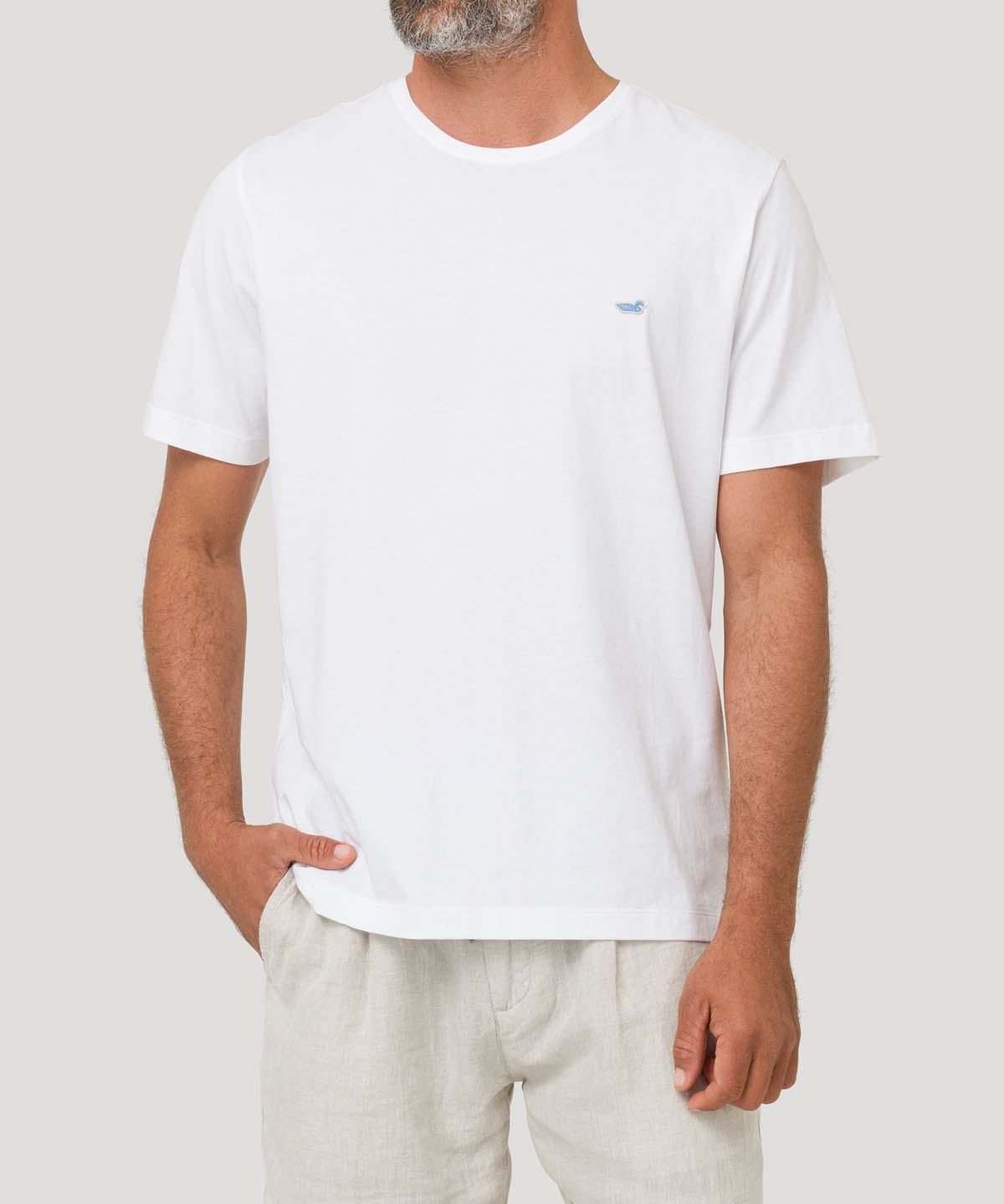 Polera Algodón Orgánico Hombre Basic Blanco Rockford