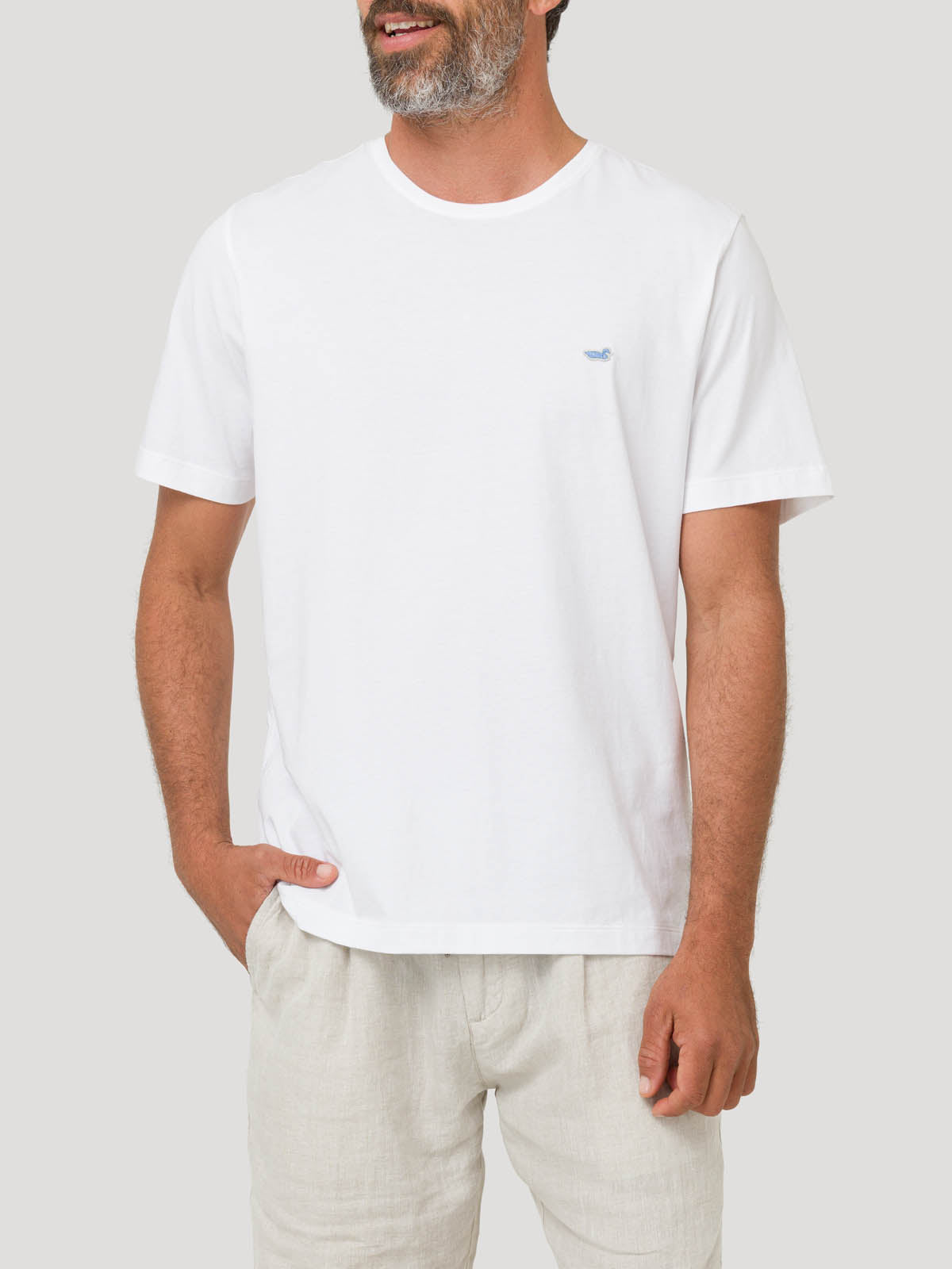 Polera Algodón Orgánico Hombre Basic Blanco Rockford
