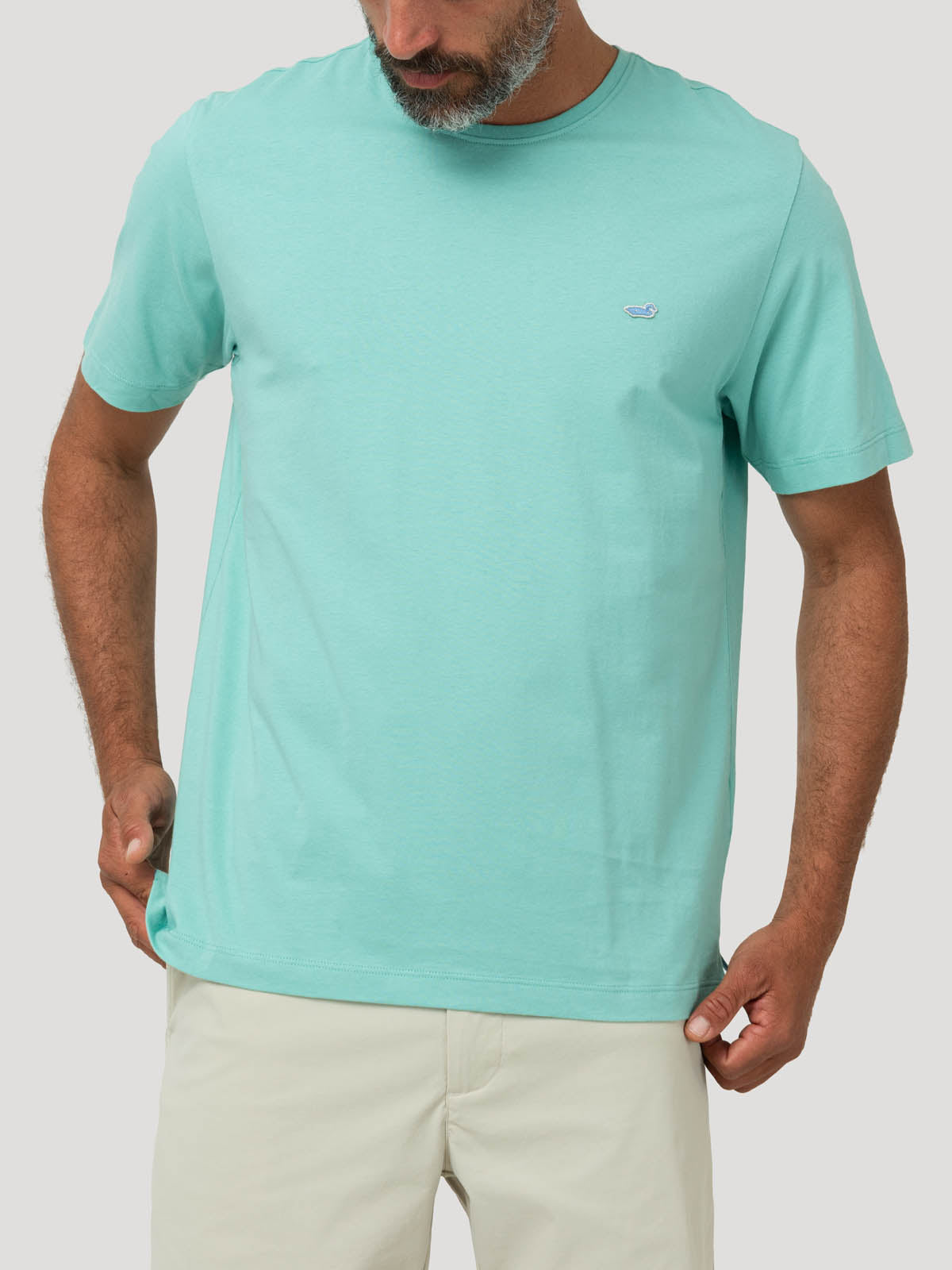 Polera Algodón Orgánico Hombre Basic Verde Rockford