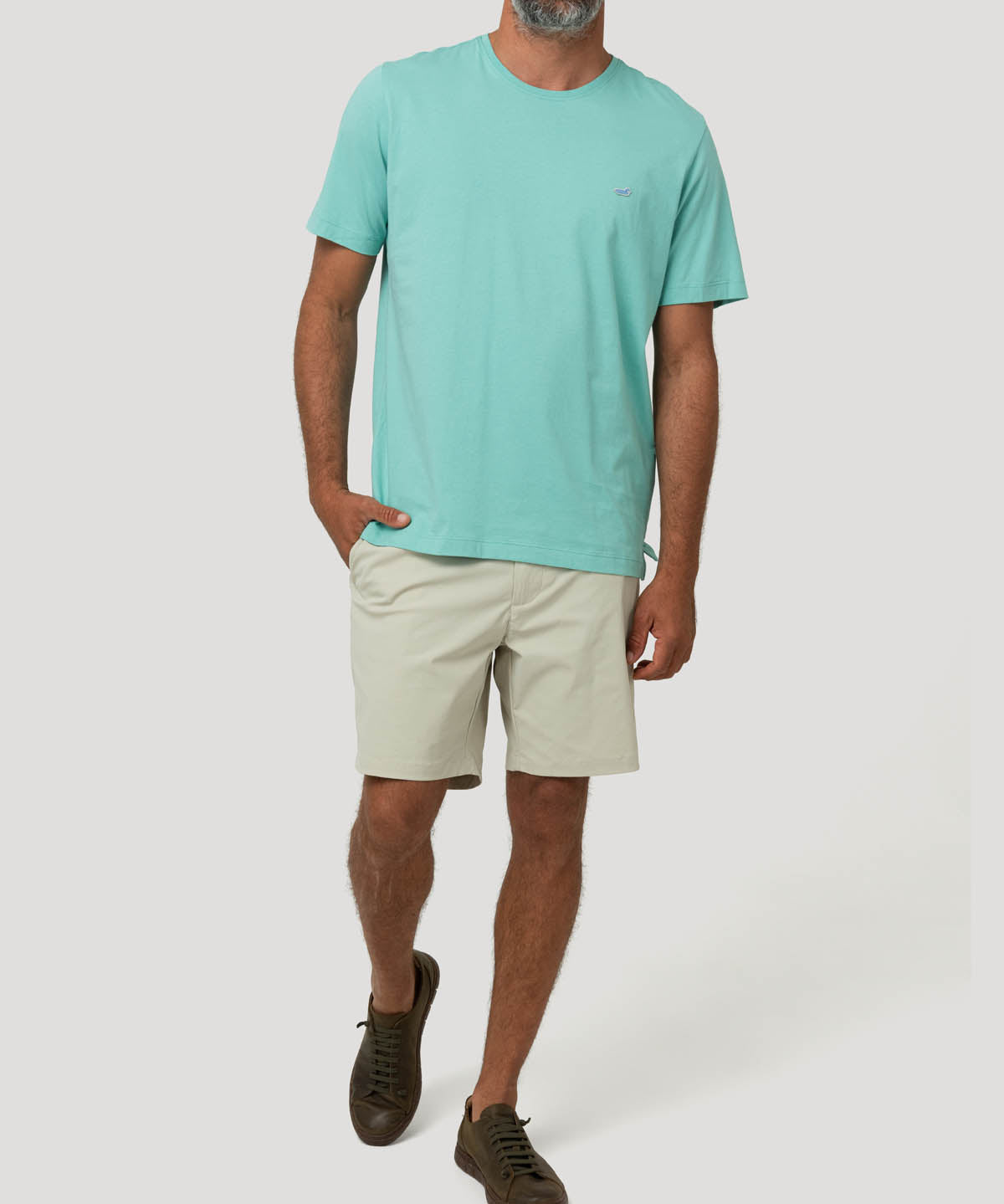 Polera Algodón Orgánico Hombre Basic Verde Rockford
