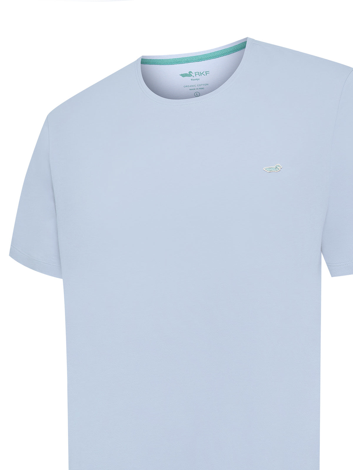Polera Algodón Orgánico Hombre Basic Celeste Rockford