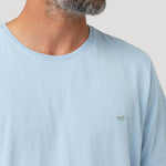Polera Algodón Orgánico Hombre Basic Celeste Rockford