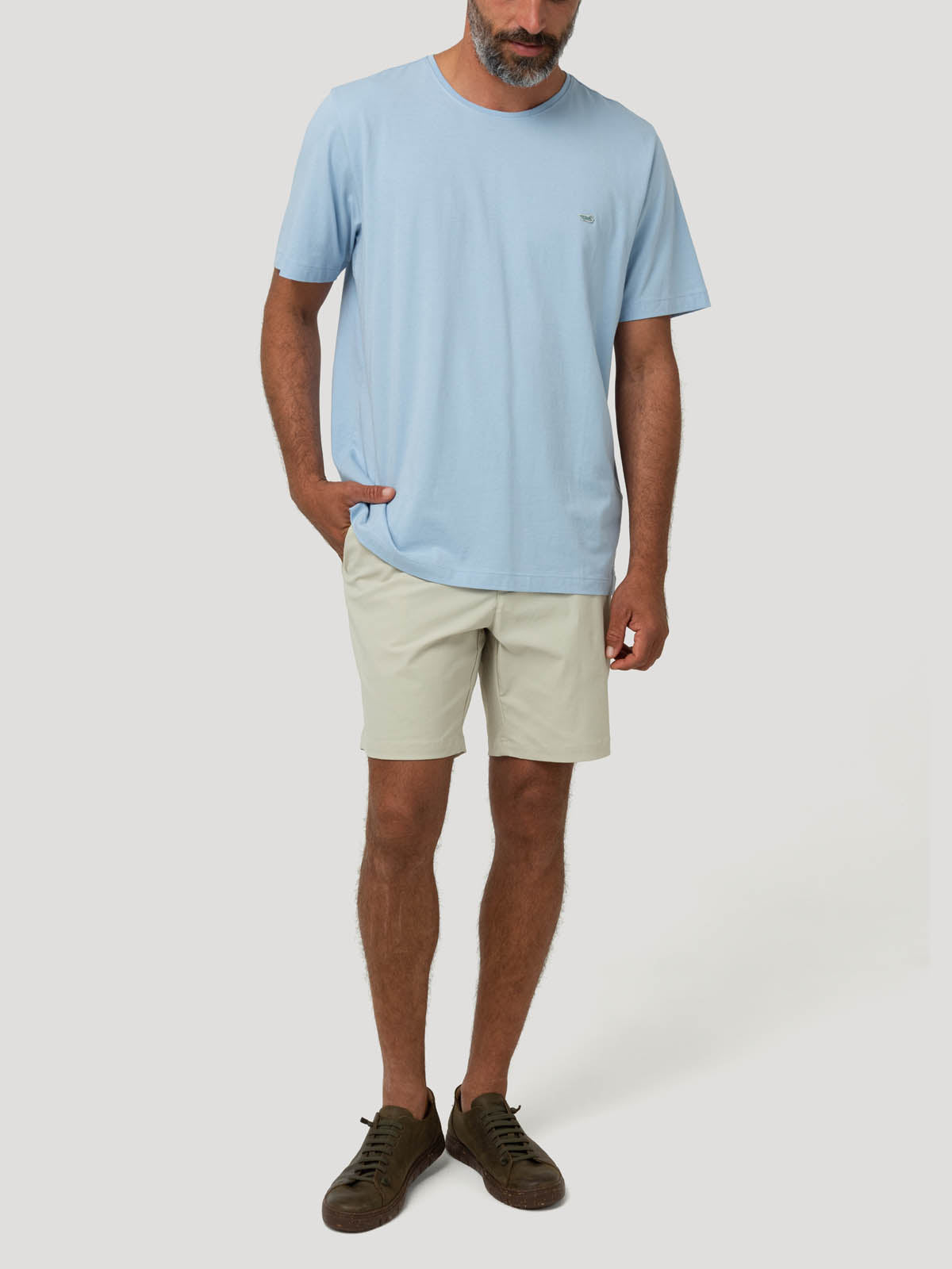 Polera Algodón Orgánico Hombre Basic Celeste Rockford