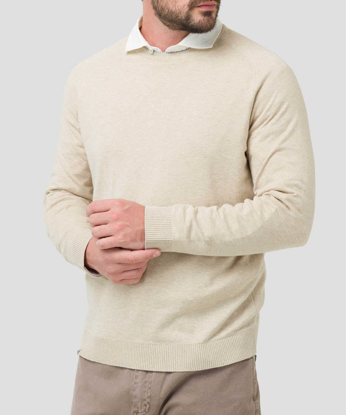 Sweater Algodón Orgánico Hombre Angri Beige Rockford