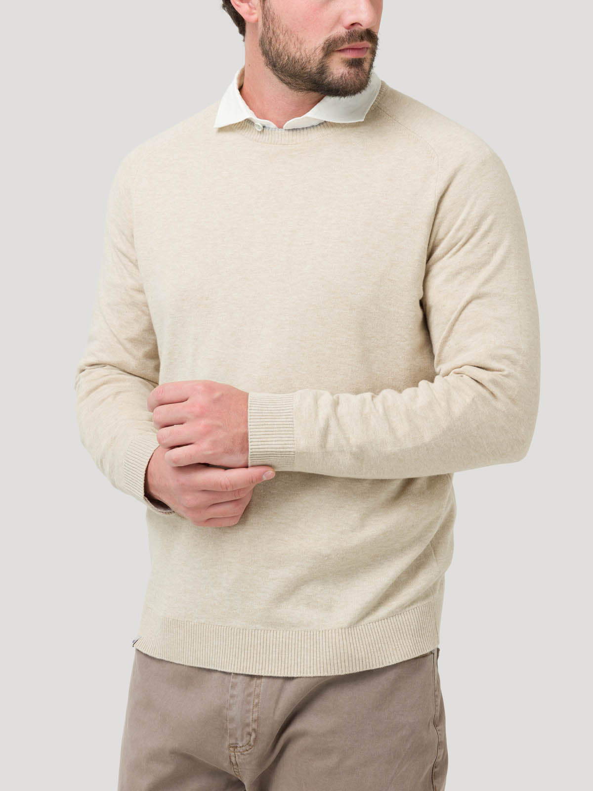Sweater Algodón Orgánico Hombre Angri Beige Rockford