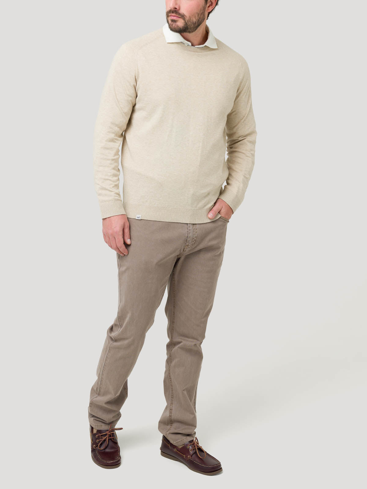 Sweater Algodón Orgánico Hombre Angri Beige Rockford