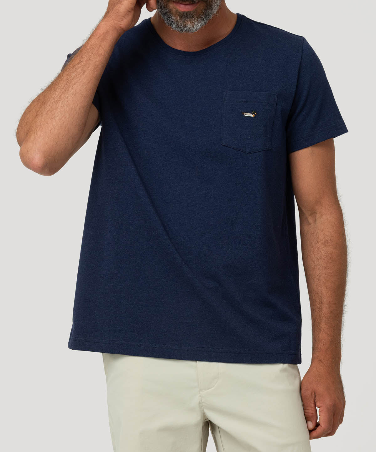 Polera Algodón Orgánico Hombre Drake Azul Rockford