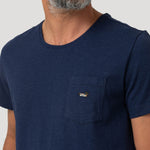 Polera Algodón Orgánico Hombre Drake Azul Rockford