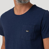 Polera Algodón Orgánico Hombre Drake Azul Rockford