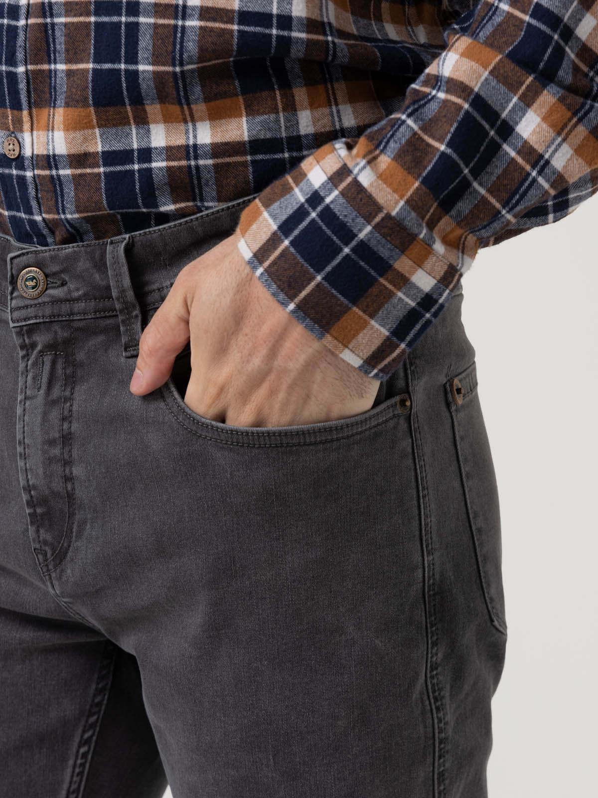 Jeans Algodón Reciclado Hombre Baycolor Gris Rockford