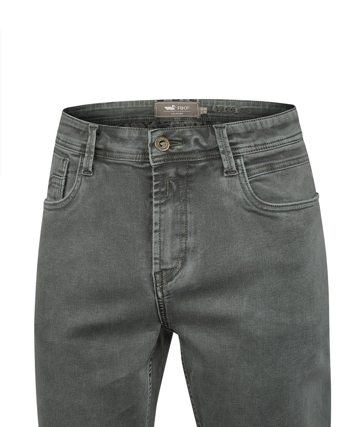 Jeans Algodón Reciclado Hombre Baycolor Verde Grisáceo Rockford