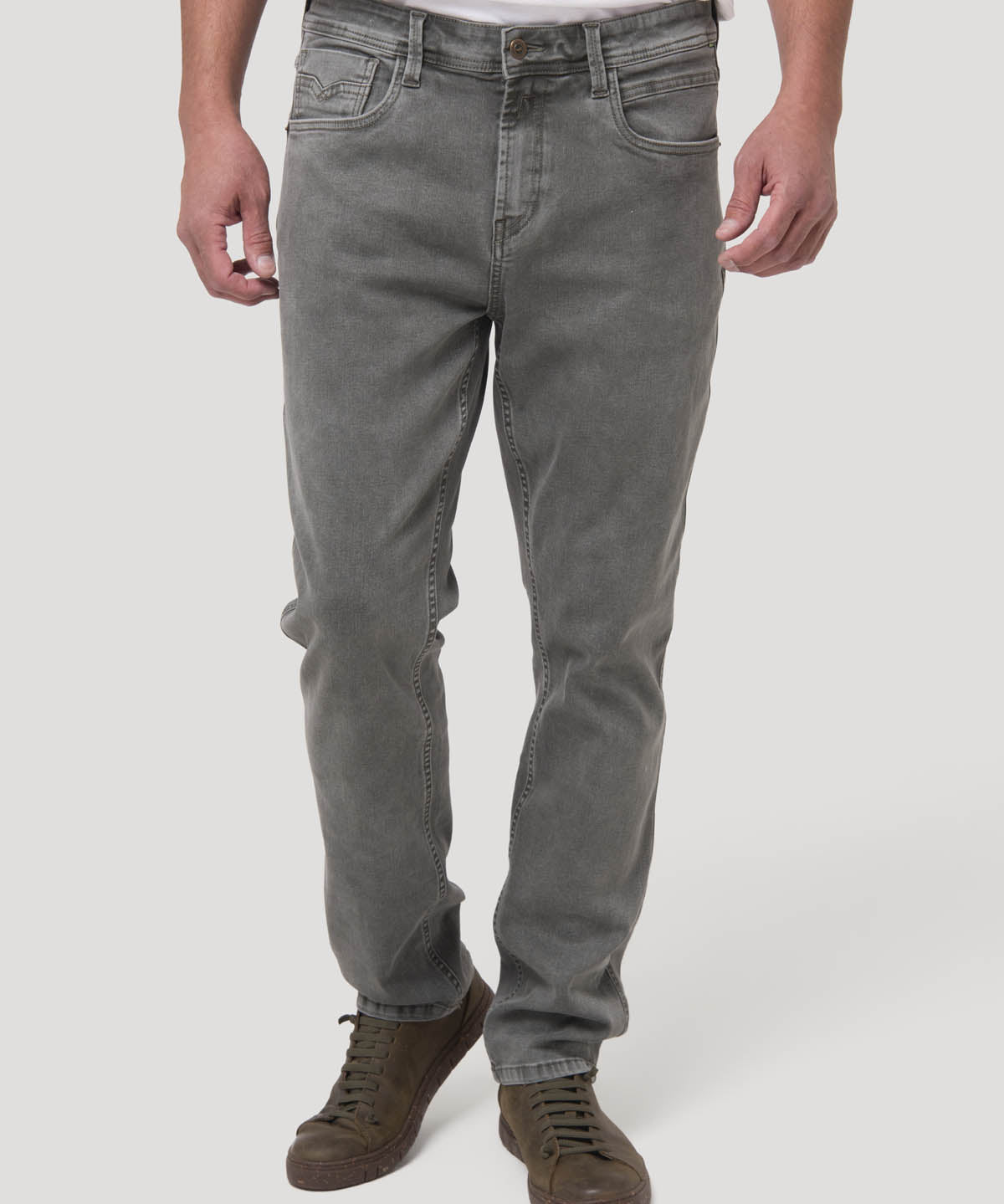 Jeans Algodón Reciclado Hombre Baycolor Verde Grisáceo Rockford