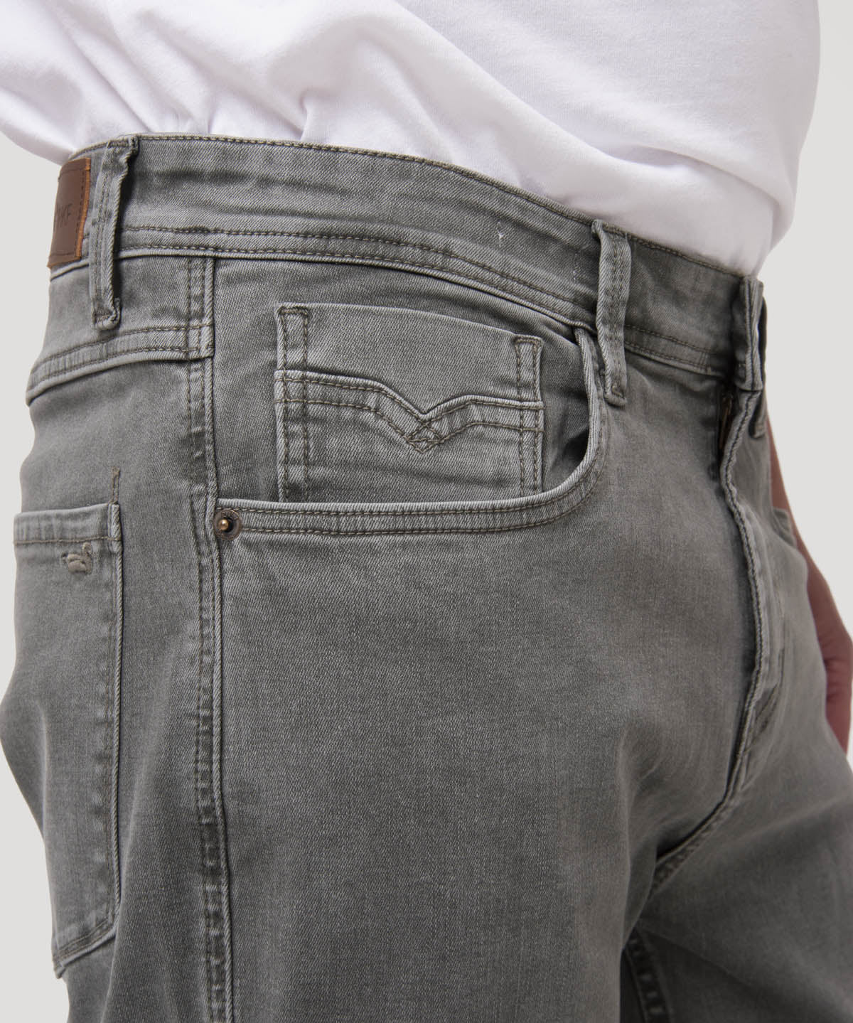 Jeans Algodón Reciclado Hombre Baycolor Verde Grisáceo Rockford
