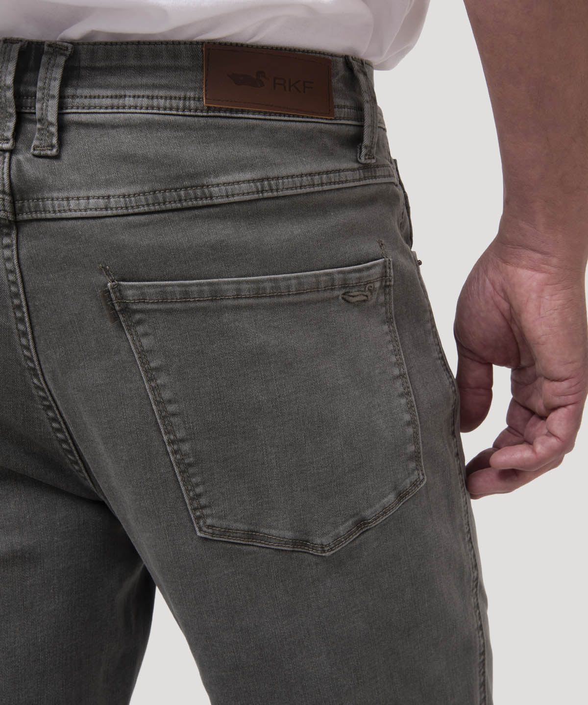 Jeans Algodón Reciclado Hombre Baycolor Verde Grisáceo Rockford