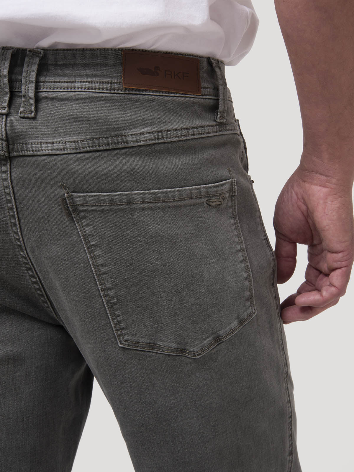 Jeans Algodón Reciclado Hombre Baycolor Verde Grisáceo Rockford