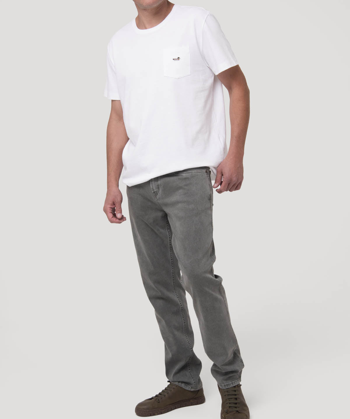 Jeans Algodón Reciclado Hombre Baycolor Verde Grisáceo Rockford