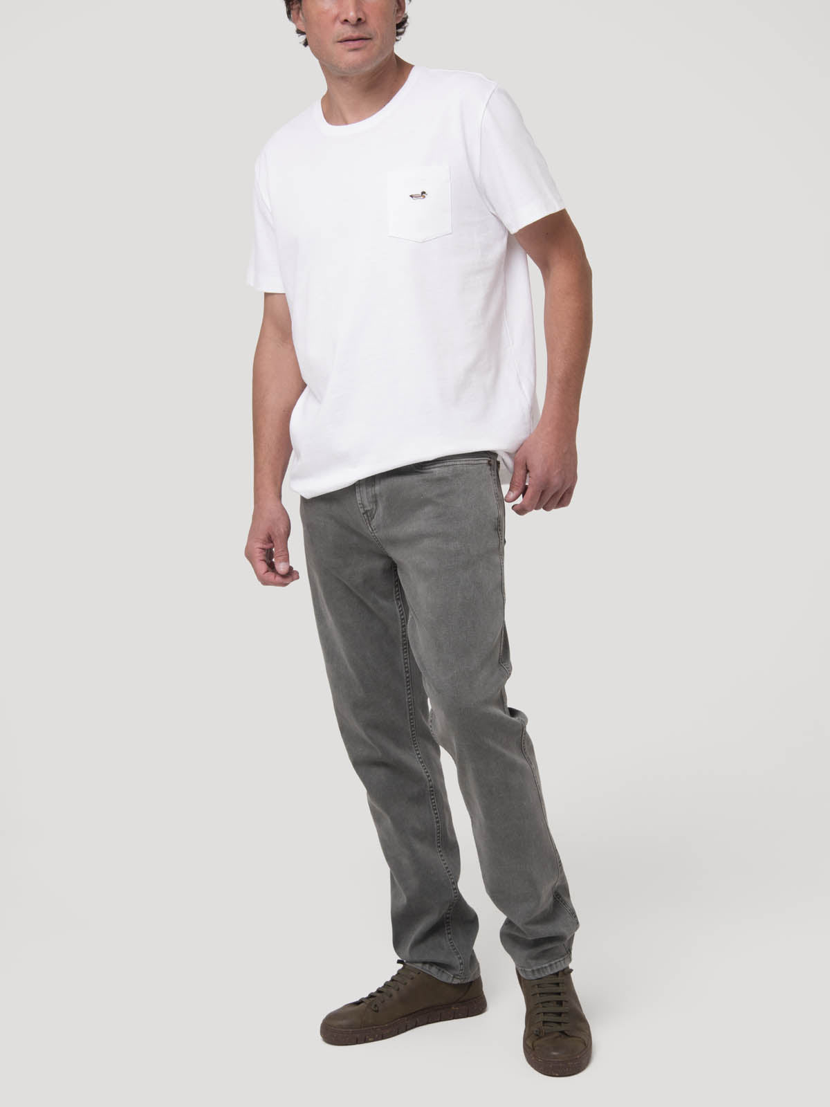 Jeans Algodón Reciclado Hombre Baycolor Verde Grisáceo Rockford