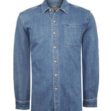 Camisa Algodón Reciclado Hombre Denim Azul Rockford