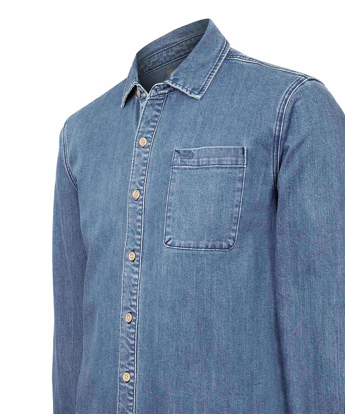 Camisa Algodón Reciclado Hombre Denim Azul Rockford