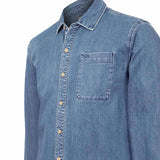 Camisa Algodón Reciclado Hombre Denim Azul Rockford