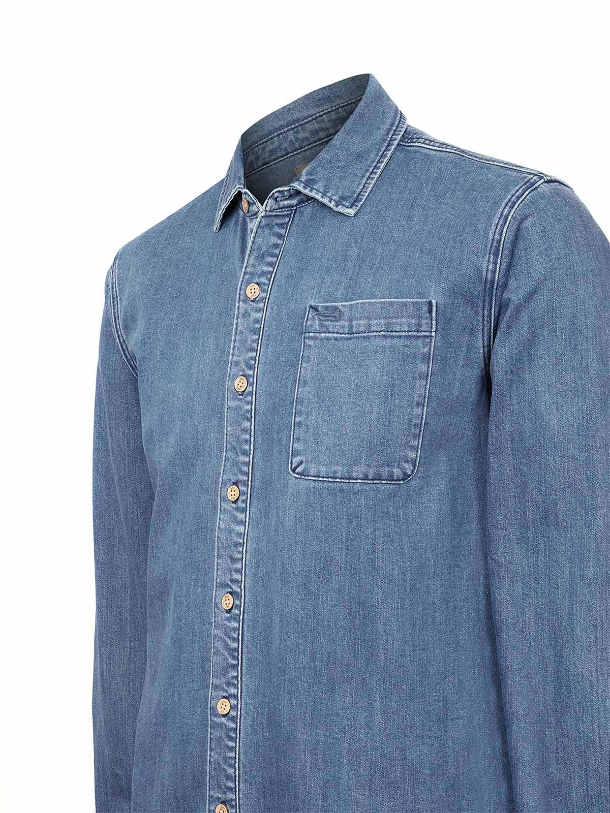 Camisa Algodón Reciclado Hombre Denim Azul Rockford