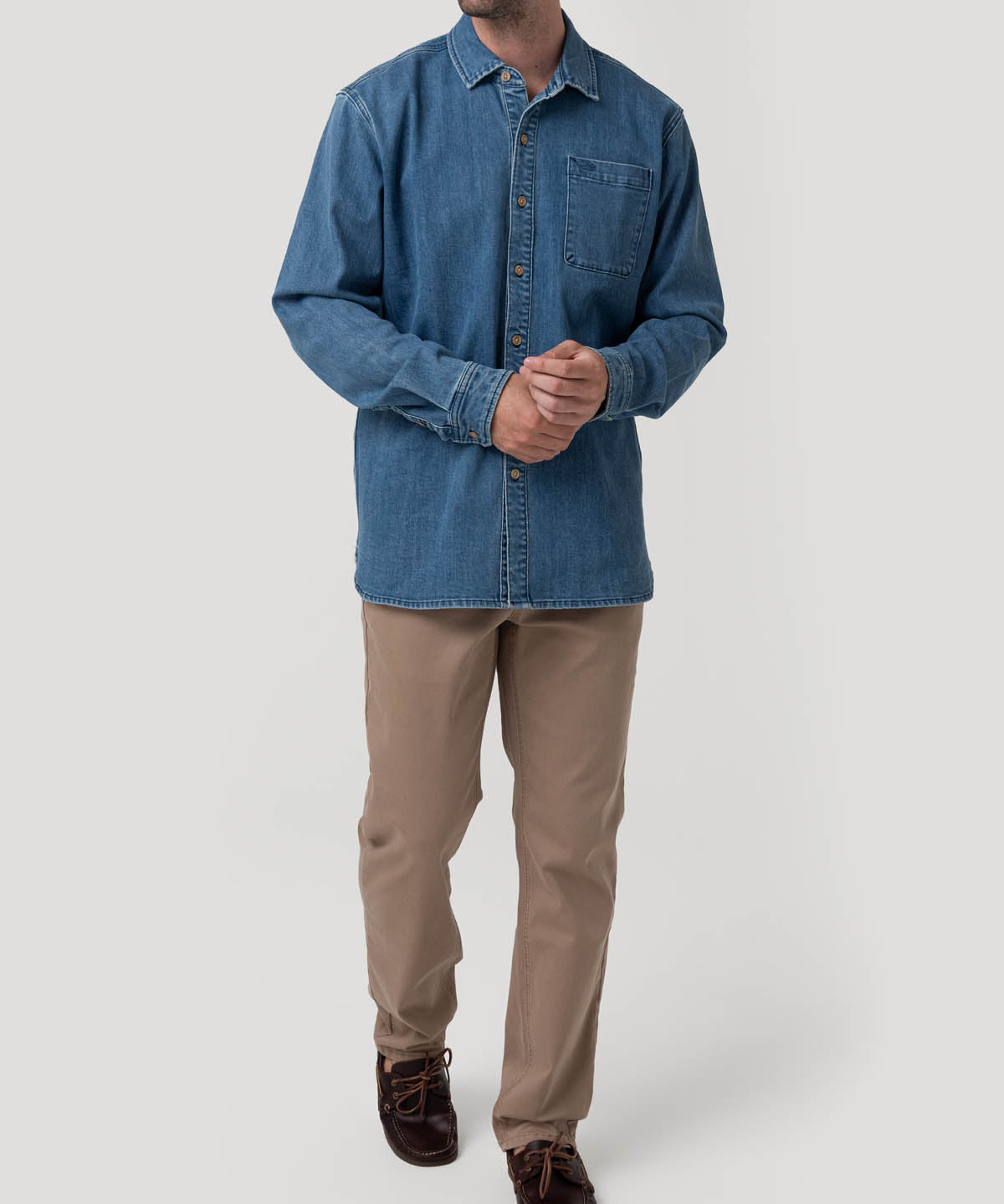 Camisa Algodón Reciclado Hombre Denim Azul Rockford