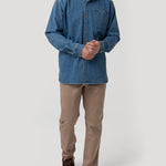 Camisa Algodón Reciclado Hombre Denim Azul Rockford