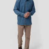 Camisa Algodón Reciclado Hombre Denim Azul Rockford