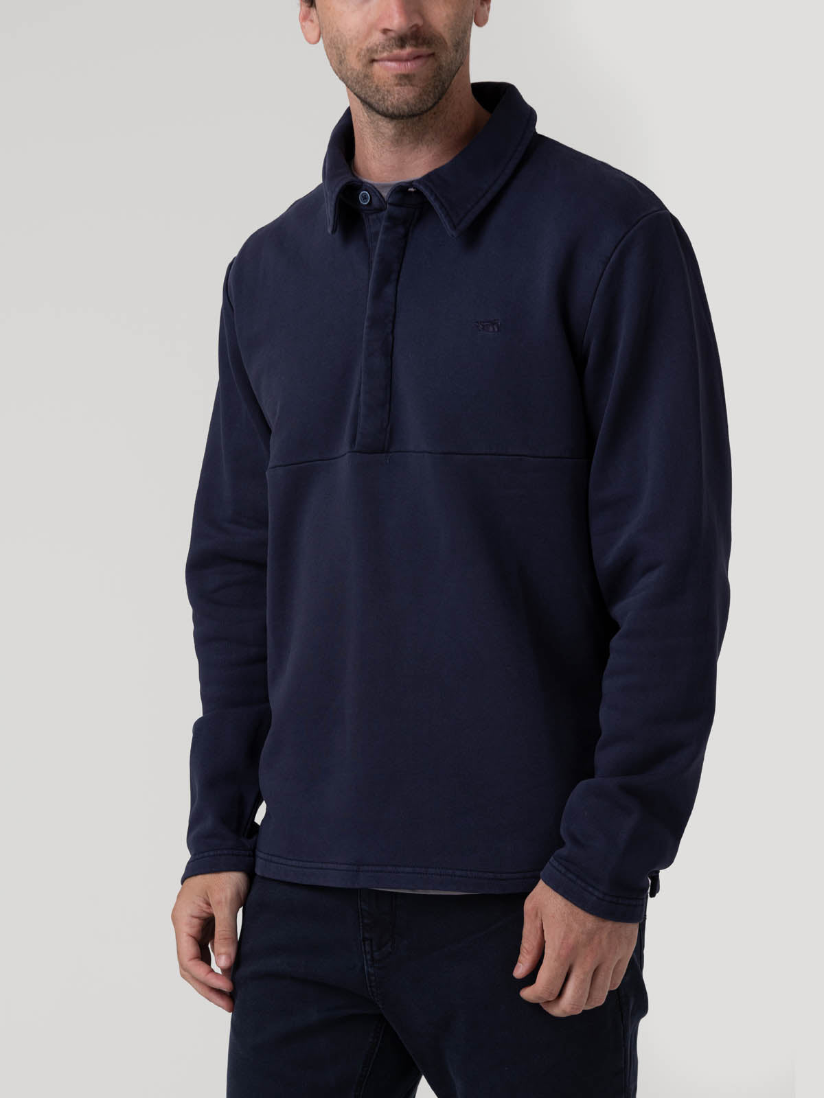 Polerón Algodón Orgánico Hombre Ceuta Azul Rockford