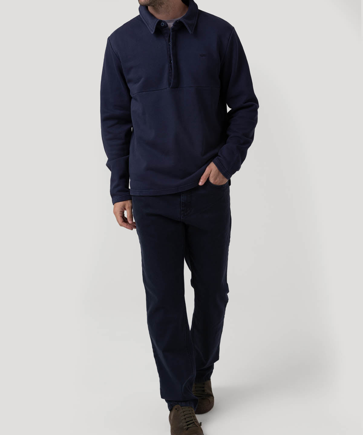 Polerón Algodón Orgánico Hombre Ceuta Azul Rockford