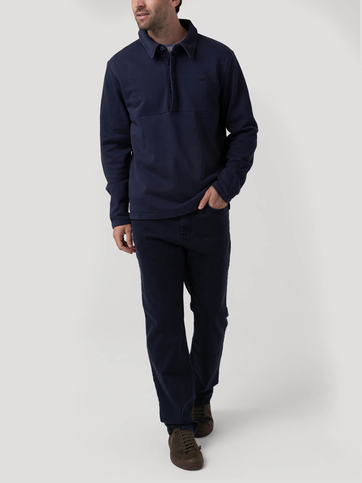 Polerón Algodón Orgánico Hombre Ceuta Azul Rockford