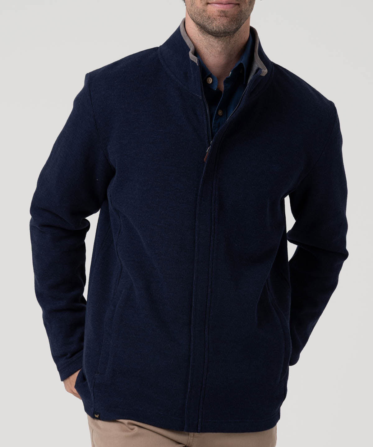 Polerón Algodón Orgánico Hombre Doble Gris Rockford
