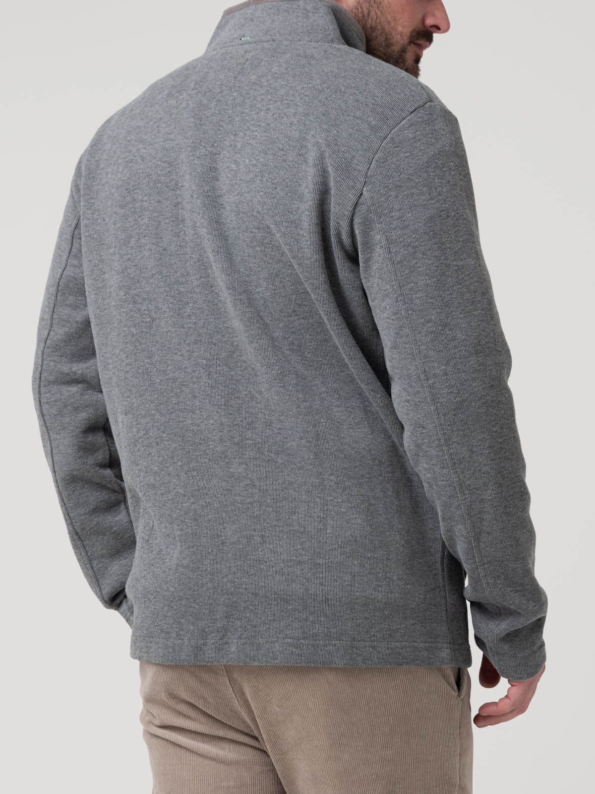 Polerón Algodón Orgánico Hombre Doble Gris Rockford