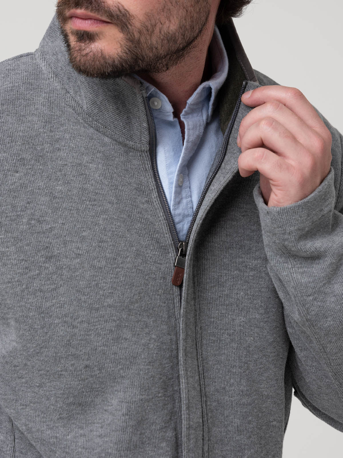Polerón Algodón Orgánico Hombre Doble Gris Rockford