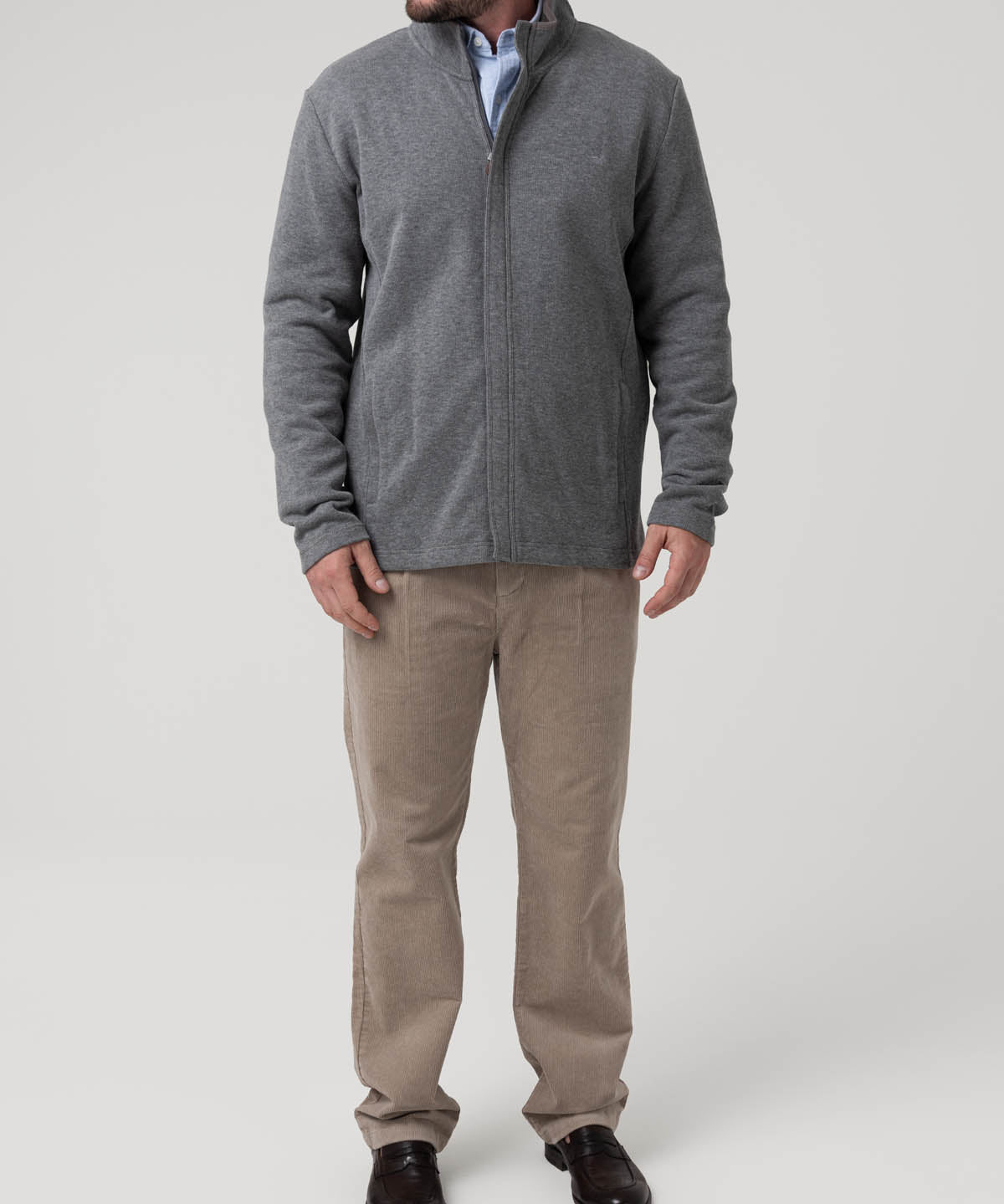 Polerón Algodón Orgánico Hombre Doble Gris Rockford