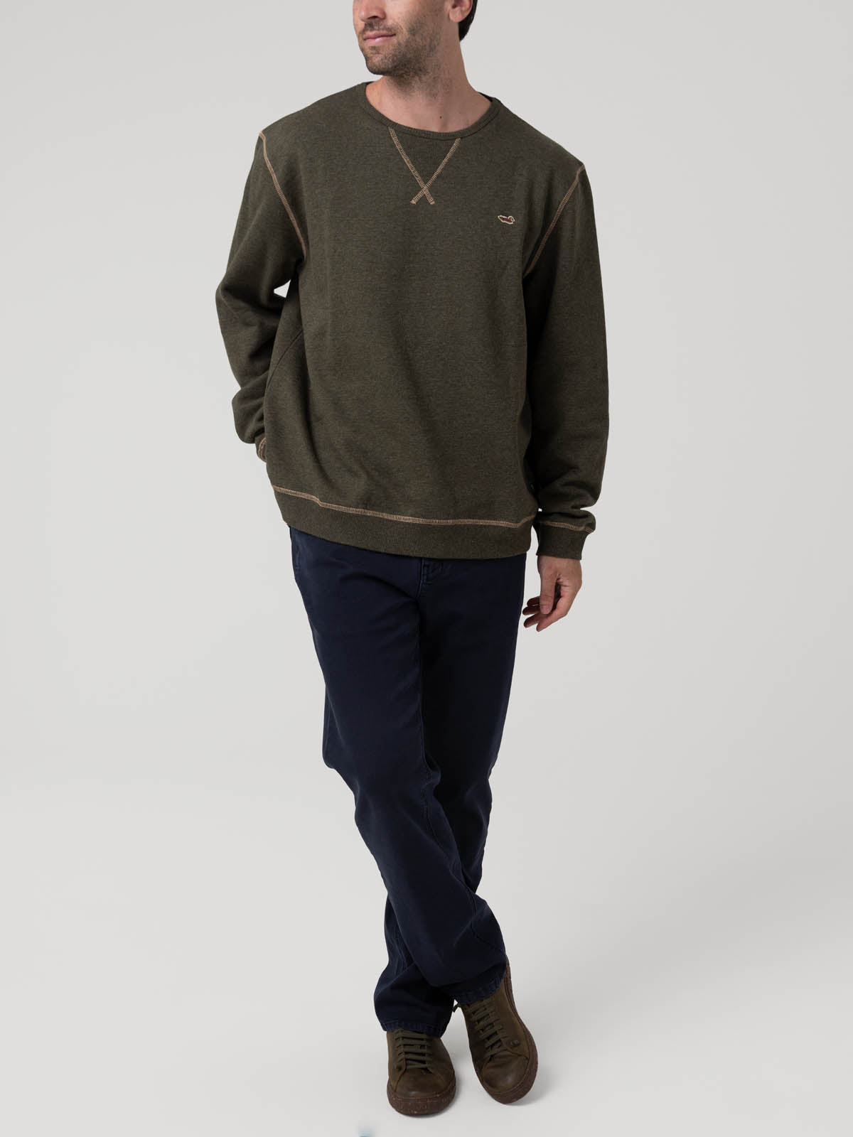 Polerón Algodón Orgánico Hombre Frateli Blanco Rockford