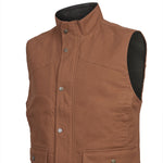 Chaqueta Sin Mangas Algodón Orgánico Hombre Hammer Café Rockford