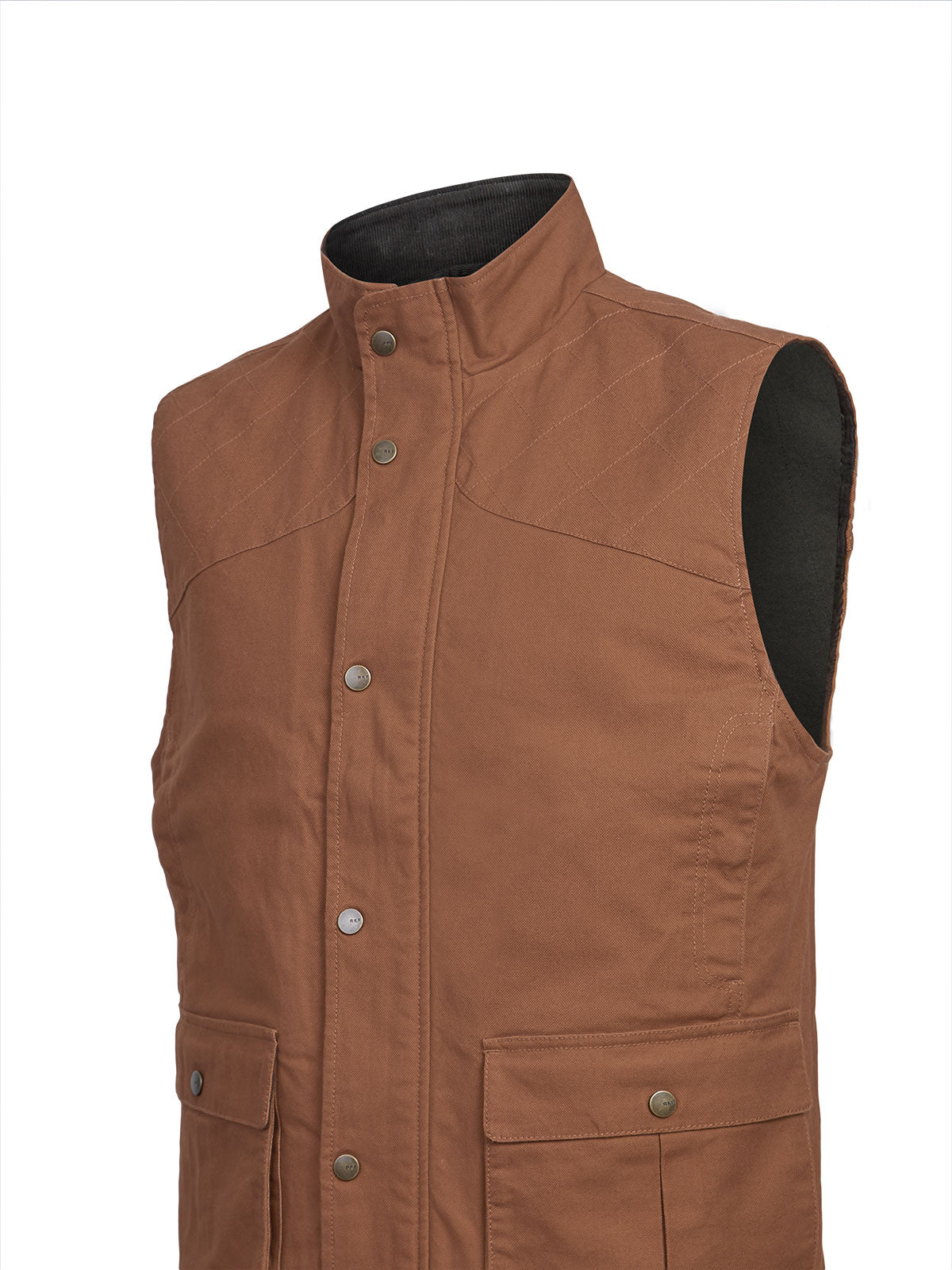 Chaqueta Sin Mangas Algodón Orgánico Hombre Hammer Café Rockford